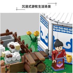 WANGE LIGAO DR.LUCK 4225 non  YURTS KHU TỰ TRỊ NỘI MÔNG TRUNG QUỐC bộ đồ chơi xếp lắp ráp ghép mô hình MONGOLIAN YURT 778 khối