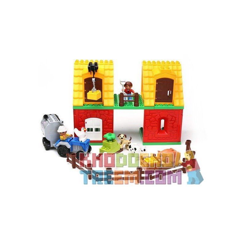 NOT Lego Duplo DUPLO 4665 Big Farm , HYSTOYS HONGYUANSHENG AOLEDUOTOYS HG-1364 1364 HG1364 Xếp hình Trang Trại Lớn 70 khối