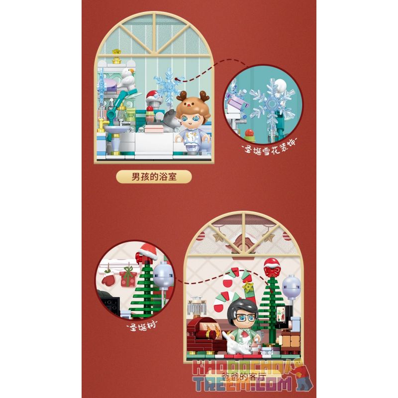 GEKKOSHA 804002 non  NGÔI NHÀ GIÁNG SINH DỄ THƯƠNG bộ đồ chơi xếp lắp ráp ghép mô hình Creator MERRY CHRISTMAS Sáng Tạo