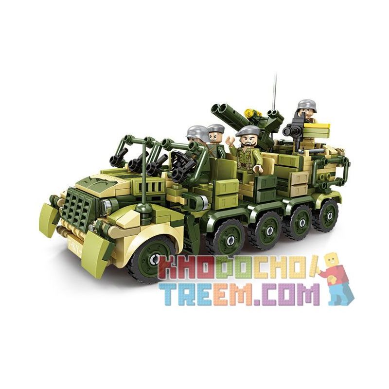 Kazi KY82057 82057 non Lego MÁY KÉO NỬA RAY 8 TỔ HỢP bộ đồ chơi xếp lắp ráp ghép mô hình Military Army SDKFZ 7 HALF TRACK TRACTOR Quân Sự Bộ Đội 978 khối