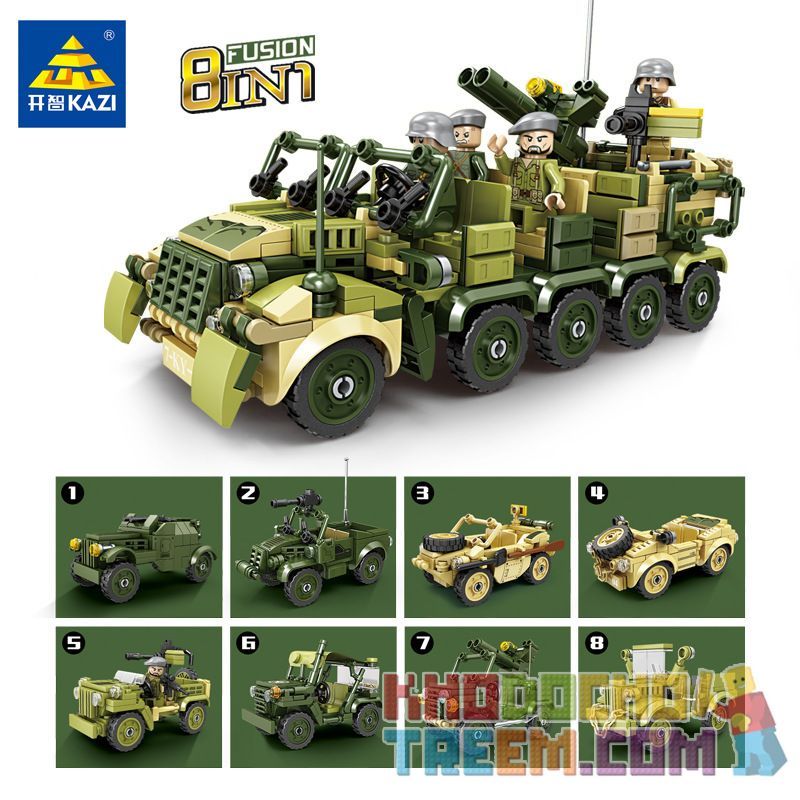 Kazi KY82057 82057 non  MÁY KÉO NỬA RAY 8 TỔ HỢP bộ đồ chơi xếp lắp ráp ghép mô hình Military Army SDKFZ 7 HALF TRACK TRACTOR Quân Sự Bộ Đội 978 khối
