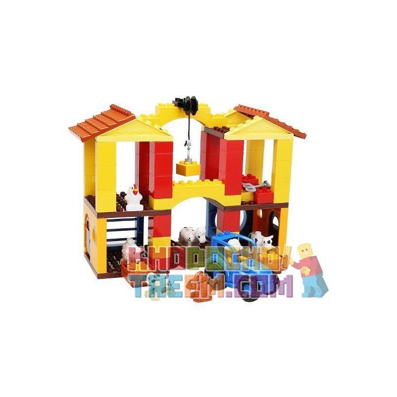 NOT Lego Duplo DUPLO 10525 Big Farm , HYSTOYS HONGYUANSHENG AOLEDUOTOYS HG-1365 1365 HG1365 Xếp hình Nông Trại Vừa 121 khối