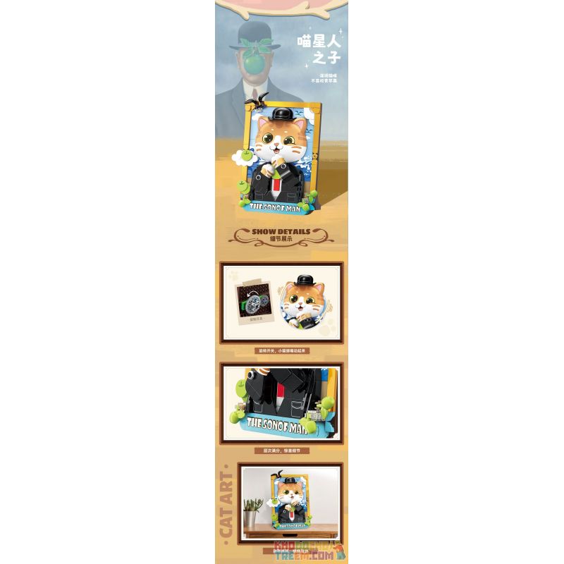 TOP TOY TC1513 1513 non  BẢO TÀNG NGHỆ THUẬT QI MEOW CON TRAI CỦA NGÔI SAO bộ đồ chơi xếp lắp ráp ghép mô hình Arts & Crafts CAT ART MUSEUM THE SON OF MAN