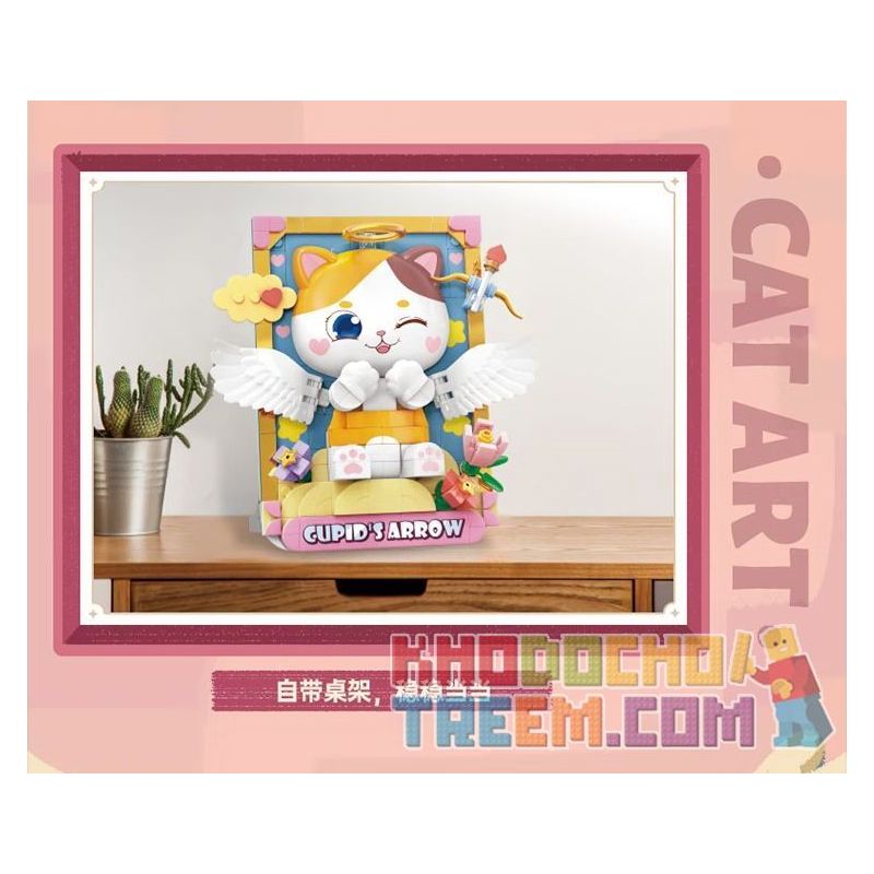 TOP TOY TC1512 1512 non  BẢO TÀNG NGHỆ THUẬT QIMIAO CUPID THẦN TÌNH YÊU bộ đồ chơi xếp lắp ráp ghép mô hình Arts & Crafts CAT ART MUSEUM CUPID‘S ARROW