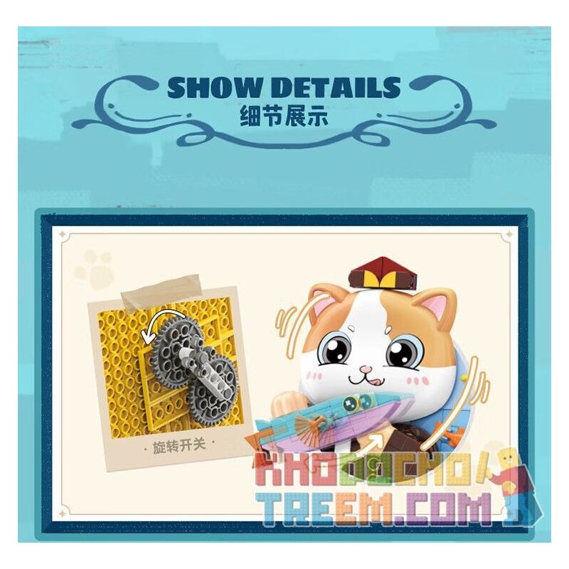 TOP TOY TC1511 1511 non  BẢO TÀNG NGHỆ THUẬT QIMIAO CON MÈO THỔI SÁO bộ đồ chơi xếp lắp ráp ghép mô hình Arts & Crafts CAT ART MUSEUM THE FIFER