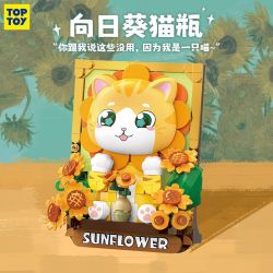 TOP TOY TC1510 1510 non  BẢO TÀNG NGHỆ THUẬT QIMIAO CHAI MÈO HƯỚNG DƯƠNG bộ đồ chơi xếp lắp ráp ghép mô hình Arts & Crafts CAT ART MUSEUM SUNFLOWER