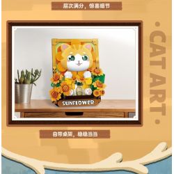 TOP TOY TC1510 1510 non  BẢO TÀNG NGHỆ THUẬT QIMIAO CHAI MÈO HƯỚNG DƯƠNG bộ đồ chơi xếp lắp ráp ghép mô hình Arts & Crafts CAT ART MUSEUM SUNFLOWER