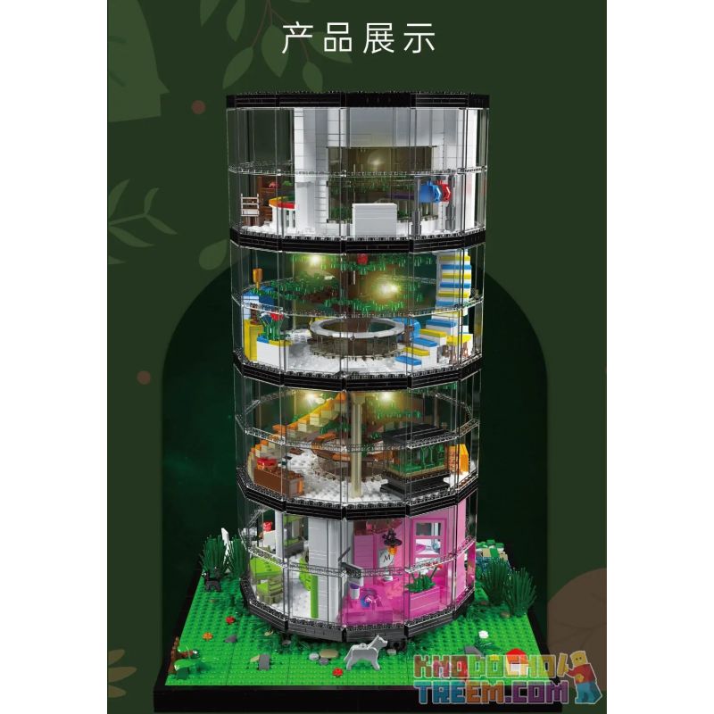 MouldKing 16013 Mould King 16013 non  THÁP TRONG SUỐT bộ đồ chơi xếp lắp ráp ghép mô hình Creator TRANSPARENT TOWER Sáng Tạo 3466 khối