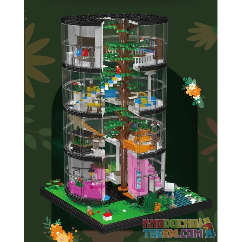 MouldKing 16013 Mould King 16013 non  THÁP TRONG SUỐT bộ đồ chơi xếp lắp ráp ghép mô hình Creator TRANSPARENT TOWER Sáng Tạo 3466 khối