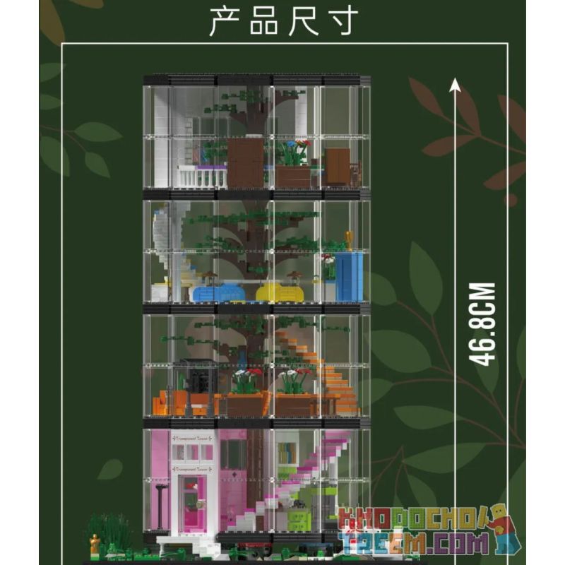 MouldKing 16013 Mould King 16013 non  THÁP TRONG SUỐT bộ đồ chơi xếp lắp ráp ghép mô hình Creator TRANSPARENT TOWER Sáng Tạo 3466 khối