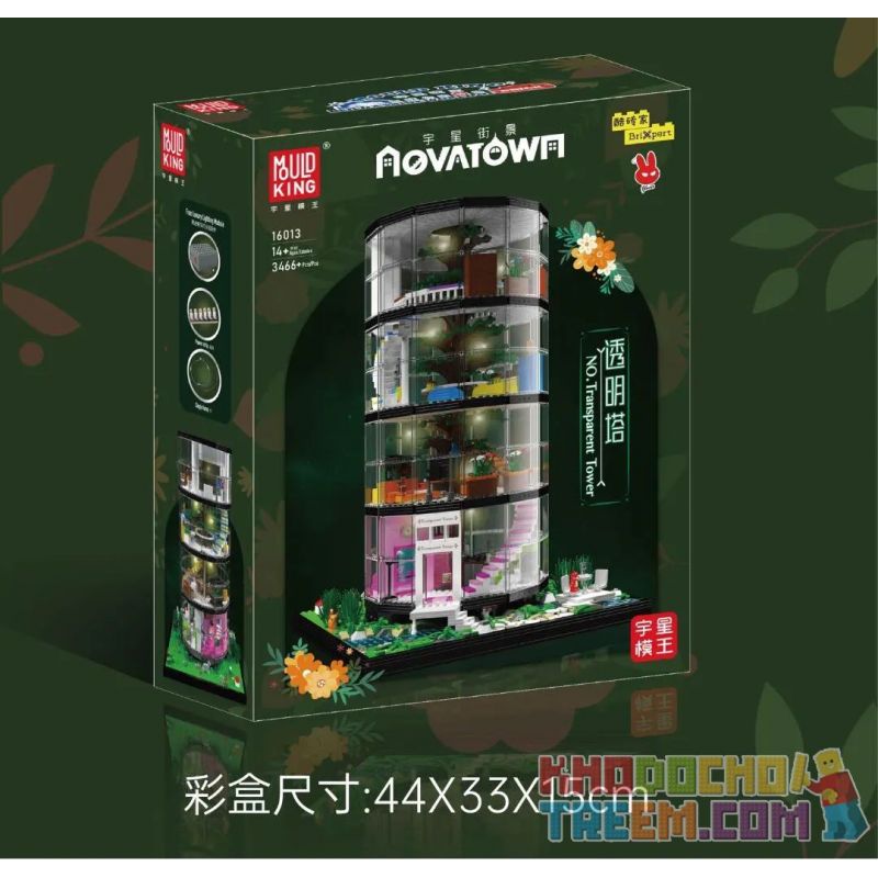 MouldKing 16013 Mould King 16013 non  THÁP TRONG SUỐT bộ đồ chơi xếp lắp ráp ghép mô hình Creator TRANSPARENT TOWER Sáng Tạo 3466 khối