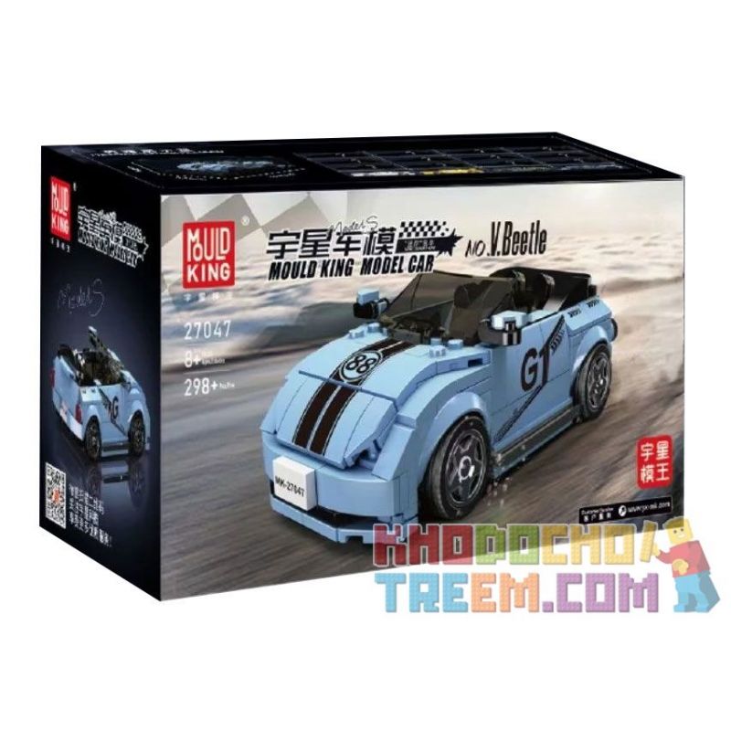 MouldKing 27047 Mould King 27047 non Lego V.BEETLE MUI TRẦN bộ đồ chơi xếp lắp ráp ghép mô hình Speed Champions Racing Cars MINI LUXURY CAR Đua Xe Công Thức 298 khối