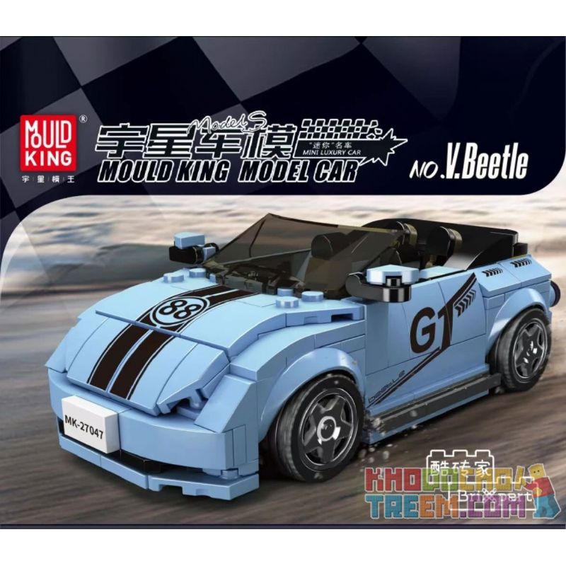 MouldKing 27047 Mould King 27047 non  V.BEETLE MUI TRẦN bộ đồ chơi xếp lắp ráp ghép mô hình Speed Champions Racing Cars MINI LUXURY CAR Đua Xe Công Thức 298 khối