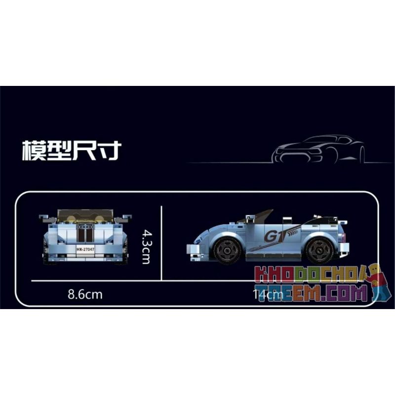 MouldKing 27047 Mould King 27047 non  V.BEETLE MUI TRẦN bộ đồ chơi xếp lắp ráp ghép mô hình Speed Champions Racing Cars MINI LUXURY CAR Đua Xe Công Thức 298 khối