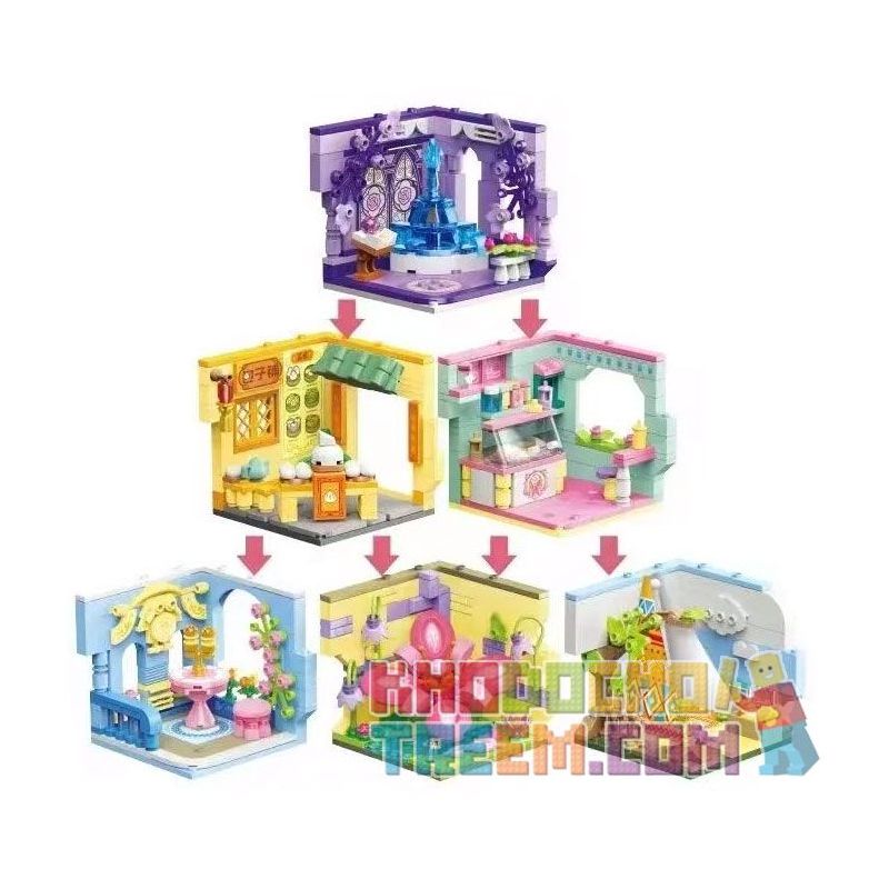 QMAN ENLIGHTEN KEEPPLEY 72031 non  MINI WORLD HỘP MÙ CẢNH LOẠT THẾ GIỚI NHỎ CỦA CÔ GÁI bộ đồ chơi xếp lắp ráp ghép mô hình Movie & Game HELLO MINIWORLD MY LITTLE GIRLS Phim Và Trò Chơi