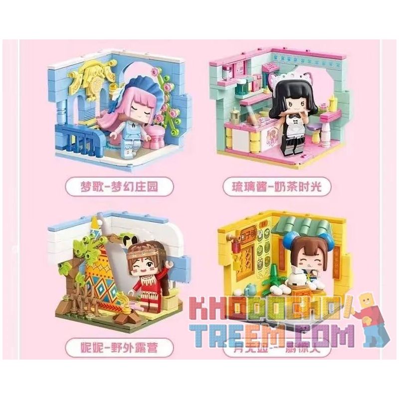 QMAN ENLIGHTEN KEEPPLEY 72031 non  MINI WORLD HỘP MÙ CẢNH LOẠT THẾ GIỚI NHỎ CỦA CÔ GÁI bộ đồ chơi xếp lắp ráp ghép mô hình Movie & Game HELLO MINIWORLD MY LITTLE GIRLS Phim Và Trò Chơi