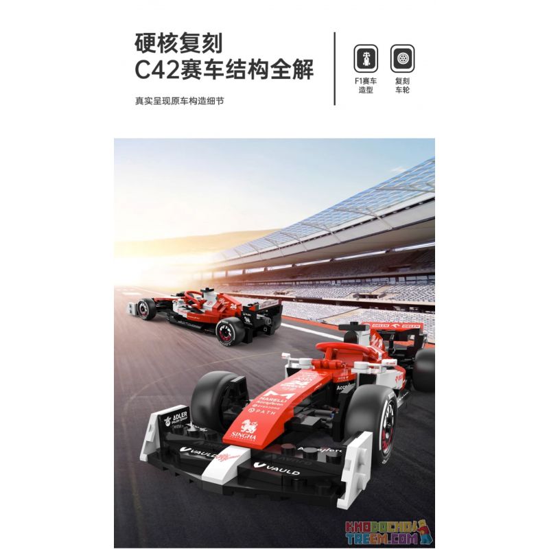 RASTAR 92300 non  ALFA ROMEO F1 C42 1:24 tỷ lệ 1:24 bộ đồ chơi xếp lắp ráp ghép mô hình Speed Champions Racing Cars 2022 ALFA ROMEO F1 C42 Đua Xe Công Thức 340 khối