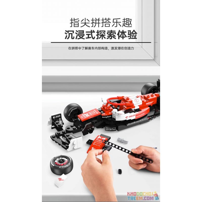 RASTAR 92300 non  ALFA ROMEO F1 C42 1:24 tỷ lệ 1:24 bộ đồ chơi xếp lắp ráp ghép mô hình Speed Champions Racing Cars 2022 ALFA ROMEO F1 C42 Đua Xe Công Thức 340 khối