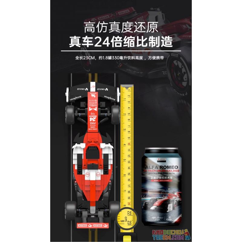 RASTAR 92300 non  ALFA ROMEO F1 C42 1:24 tỷ lệ 1:24 bộ đồ chơi xếp lắp ráp ghép mô hình Speed Champions Racing Cars 2022 ALFA ROMEO F1 C42 Đua Xe Công Thức 340 khối