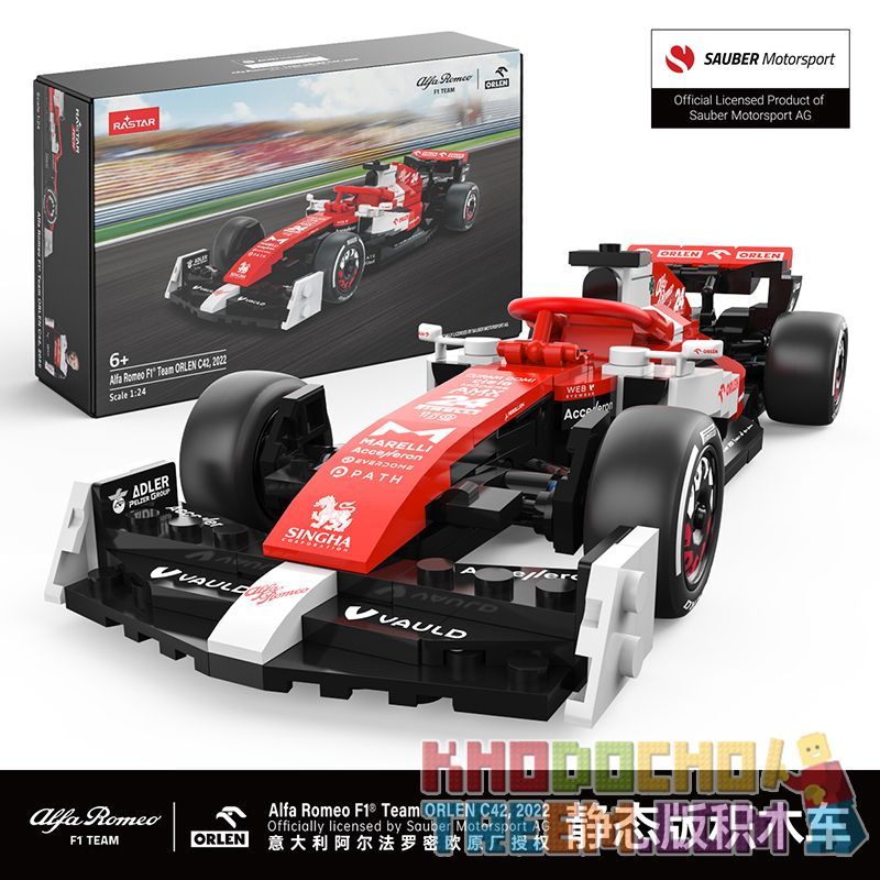 RASTAR 92300 non  ALFA ROMEO F1 C42 1:24 tỷ lệ 1:24 bộ đồ chơi xếp lắp ráp ghép mô hình Speed Champions Racing Cars 2022 ALFA ROMEO F1 C42 Đua Xe Công Thức 340 khối