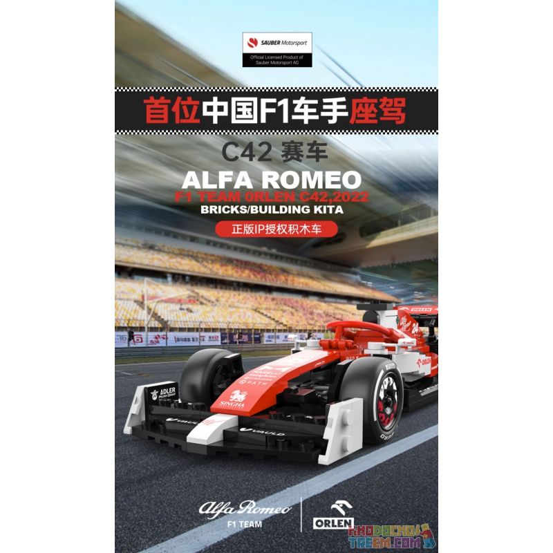 RASTAR 92300 non  ALFA ROMEO F1 C42 1:24 tỷ lệ 1:24 bộ đồ chơi xếp lắp ráp ghép mô hình Speed Champions Racing Cars 2022 ALFA ROMEO F1 C42 Đua Xe Công Thức 340 khối