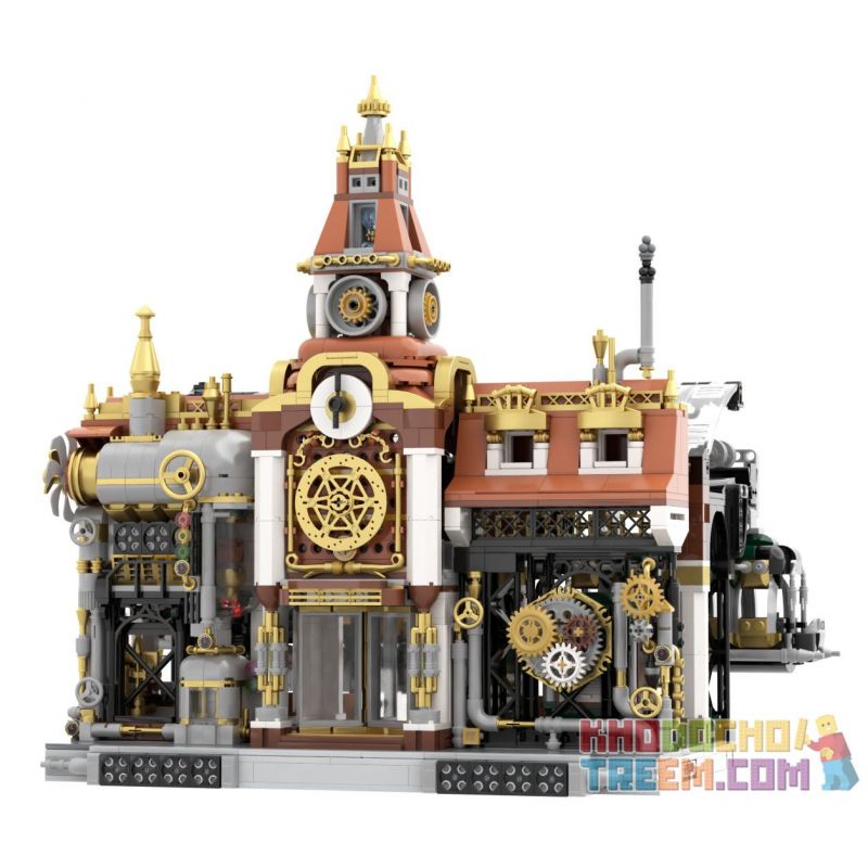 PANTASY 85007 non Lego GA XE LỬA STEAMPUNK bộ đồ chơi xếp lắp ráp ghép mô hình Creator STEAMPUNK RAILWAY STATION Sáng Tạo 2788 khối