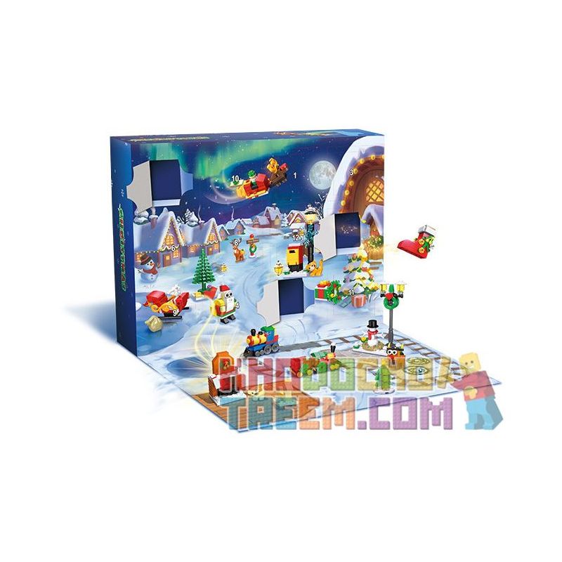 JIESTAR 59069 non  HỘP MÙ GIÁNG SINH bộ đồ chơi xếp lắp ráp ghép mô hình Creator Sáng Tạo 387 khối