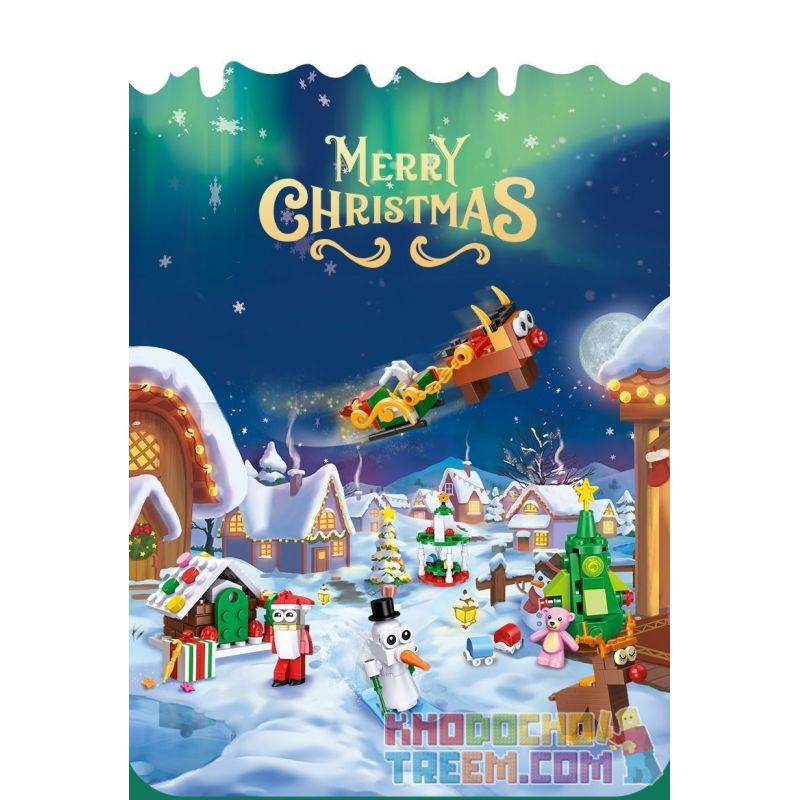 JIESTAR 59069 non  HỘP MÙ GIÁNG SINH bộ đồ chơi xếp lắp ráp ghép mô hình Creator Sáng Tạo 387 khối