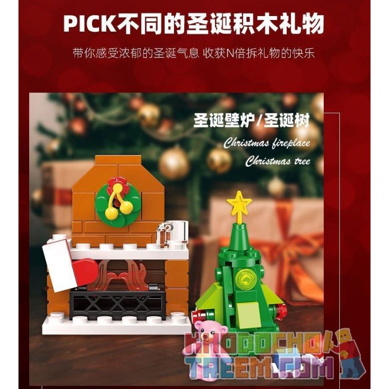 JIESTAR 59069 non  HỘP MÙ GIÁNG SINH bộ đồ chơi xếp lắp ráp ghép mô hình Creator Sáng Tạo 387 khối