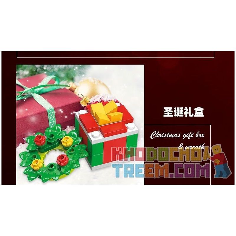 JIESTAR 59069 non  HỘP MÙ GIÁNG SINH bộ đồ chơi xếp lắp ráp ghép mô hình Creator Sáng Tạo 387 khối