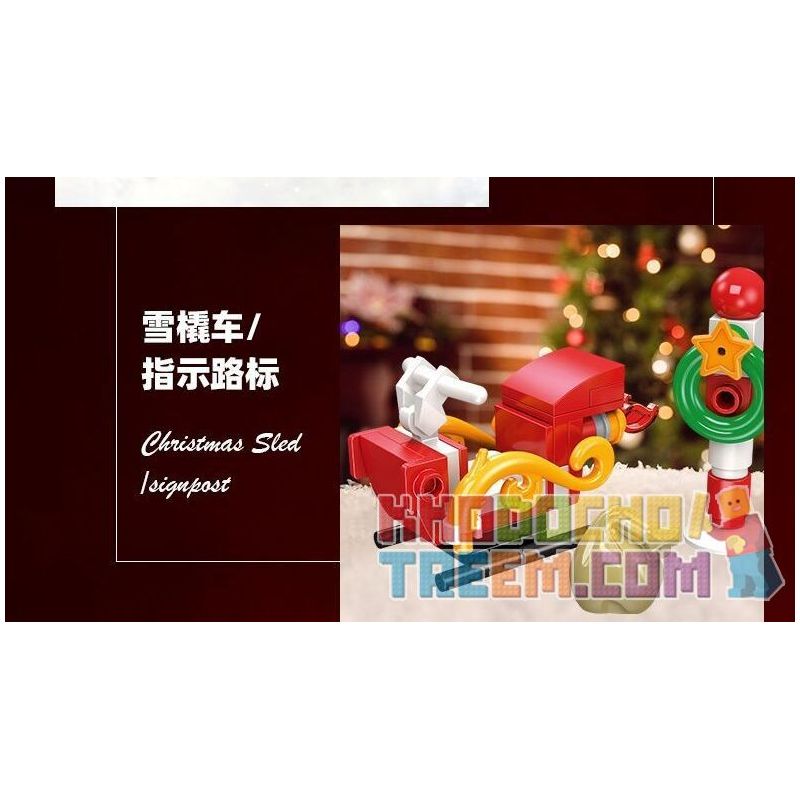 JIESTAR 59069 non  HỘP MÙ GIÁNG SINH bộ đồ chơi xếp lắp ráp ghép mô hình Creator Sáng Tạo 387 khối