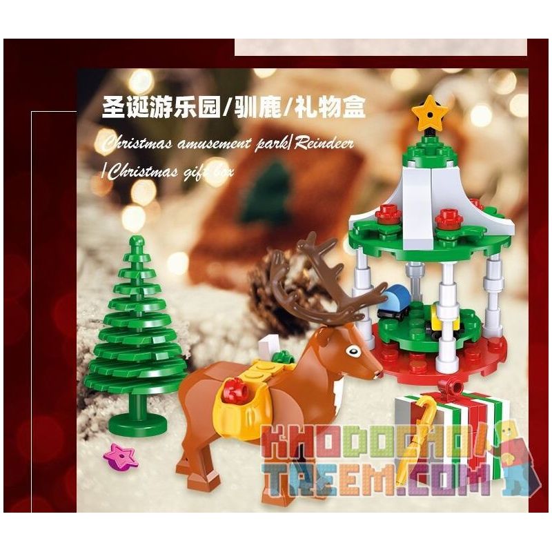 JIESTAR 59069 non  HỘP MÙ GIÁNG SINH bộ đồ chơi xếp lắp ráp ghép mô hình Creator Sáng Tạo 387 khối