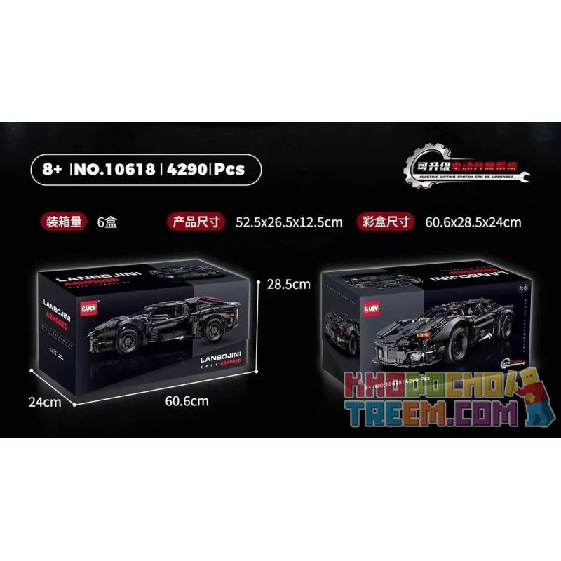 GULY 10618 non  RAMBO BỌC THÉP tỷ lệ 1:8 bộ đồ chơi xếp lắp ráp ghép mô hình  LANBOJINI ARMORED Kỹ Thuật Công Nghệ Cao Mô Hình Phương Tiện 4290 khối