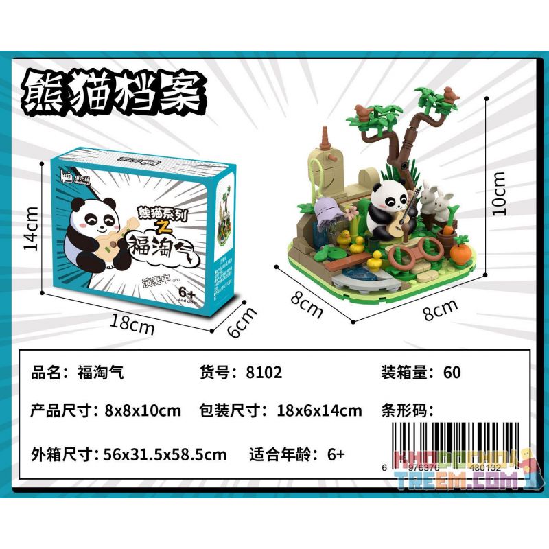 WELLEADZ 8102 non  PANDA ARCHIVES FU NAUGHTY bộ đồ chơi xếp lắp ráp ghép mô hình