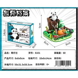 WELLEADZ 8101 non  LƯU TRỮ GẤU TRÚC MENGZILAN bộ đồ chơi xếp lắp ráp ghép mô hình