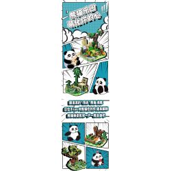 WELLEADZ 8101 non  LƯU TRỮ GẤU TRÚC MENGZILAN bộ đồ chơi xếp lắp ráp ghép mô hình