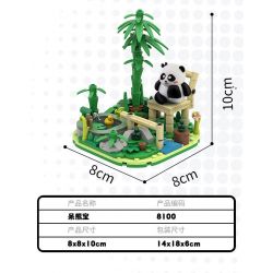 WELLEADZ 8101 non  LƯU TRỮ GẤU TRÚC MENGZILAN bộ đồ chơi xếp lắp ráp ghép mô hình