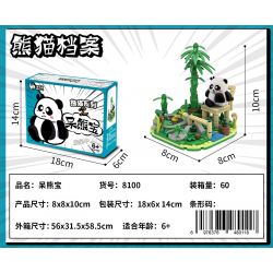 WELLEADZ 8100 non  LƯU TRỮ GẤU TRÚC CÂM bộ đồ chơi xếp lắp ráp ghép mô hình