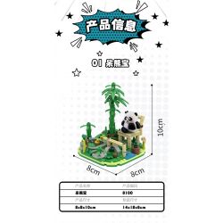 WELLEADZ 8100 non  LƯU TRỮ GẤU TRÚC CÂM bộ đồ chơi xếp lắp ráp ghép mô hình