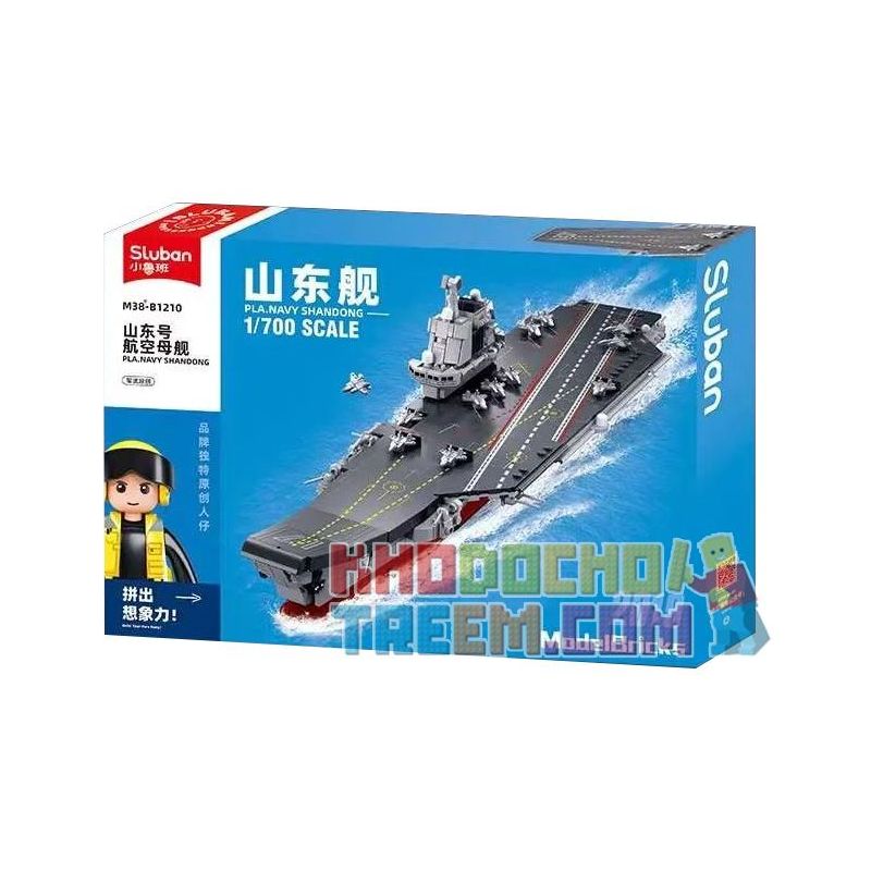 SLUBAN M38-B1210 B1210 1210 M38B1210 38-B1210 non Lego TÀU SÂN BAY SƠN ĐÔNG 1:700 tỷ lệ 1:700 bộ đồ chơi xếp lắp ráp ghép mô hình Military Army PLA.NAVY SHANDONG Quân Sự Bộ Đội