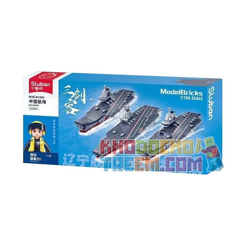 SLUBAN M38-B1209 B1209 1209 M38B1209 38-B1209 non Lego BA CHÀNG LÍNH NGỰ LÂM CỦA TÀU SÂN BAY TRUNG QUỐC LIÊU NINH SƠN ĐÔNG VÀ PHÚC KIẾN tỷ lệ 1:700 bộ đồ chơi xếp lắp ráp ghép mô hình Military Army PLA.NAVY Quân Sự Bộ Đội