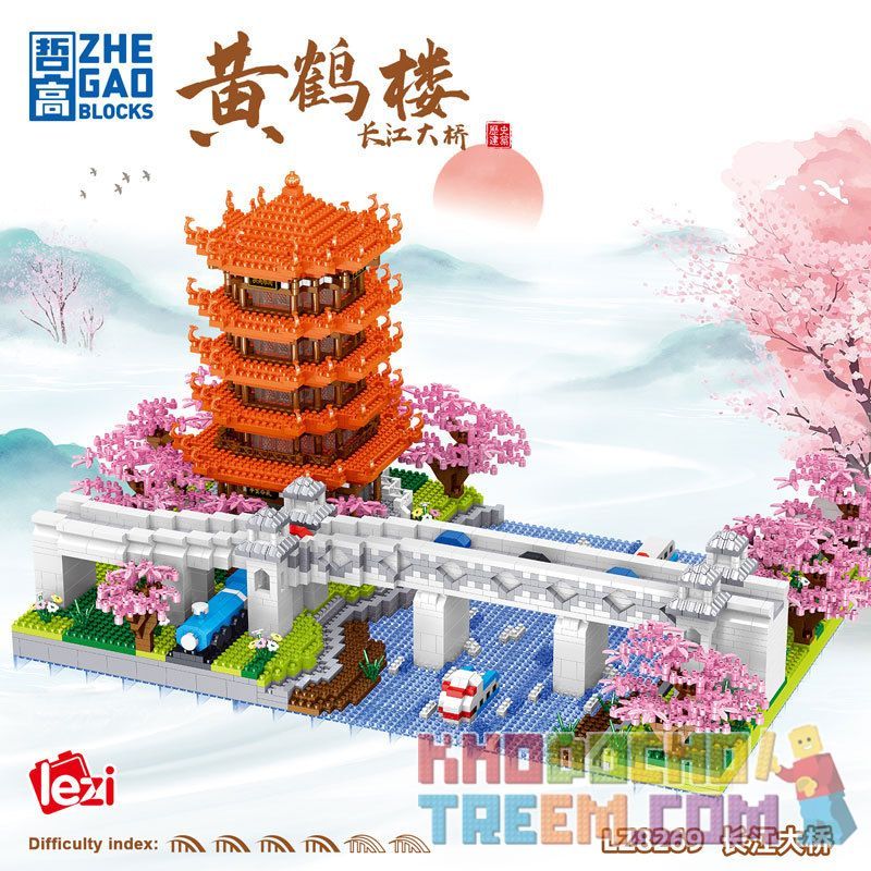 ZHEGAO LZ8269 8269 non  THÁP CẨU VÀNG CẦU SÔNG DƯƠNG TỬ bộ đồ chơi xếp lắp ráp ghép mô hình Creator Sáng Tạo 4413 khối