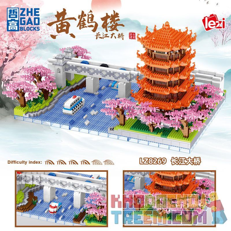 ZHEGAO LZ8269 8269 non  THÁP CẨU VÀNG CẦU SÔNG DƯƠNG TỬ bộ đồ chơi xếp lắp ráp ghép mô hình Creator Sáng Tạo 4413 khối