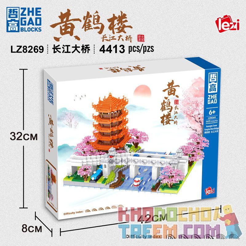 ZHEGAO LZ8269 8269 non  THÁP CẨU VÀNG CẦU SÔNG DƯƠNG TỬ bộ đồ chơi xếp lắp ráp ghép mô hình Creator Sáng Tạo 4413 khối
