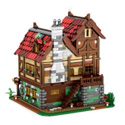 REOBRIX 66018 non  QUÁN RƯỢU THỜI TRUNG CỔ bộ đồ chơi xếp lắp ráp ghép mô hình Medieval Castle MEDIEVAL BISTRO "VILLAGE IN" EUROPEAN CENTURY Chiến Tranh Trung Cổ 2831 khối