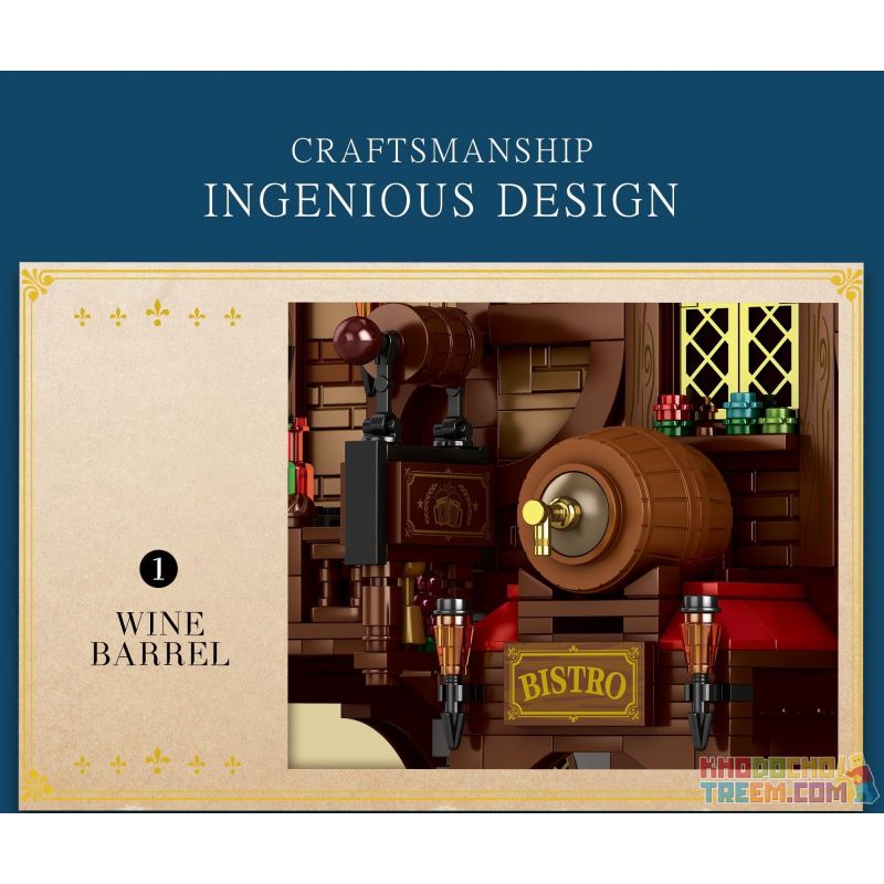 REOBRIX 66018 non  QUÁN RƯỢU THỜI TRUNG CỔ bộ đồ chơi xếp lắp ráp ghép mô hình Medieval Castle MEDIEVAL BISTRO "VILLAGE IN" EUROPEAN CENTURY Chiến Tranh Trung Cổ 2831 khối