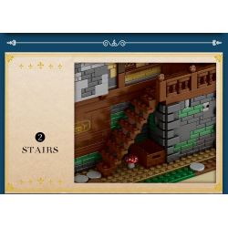 REOBRIX 66018 non  QUÁN RƯỢU THỜI TRUNG CỔ bộ đồ chơi xếp lắp ráp ghép mô hình Medieval Castle MEDIEVAL BISTRO "VILLAGE IN" EUROPEAN CENTURY Chiến Tranh Trung Cổ 2831 khối