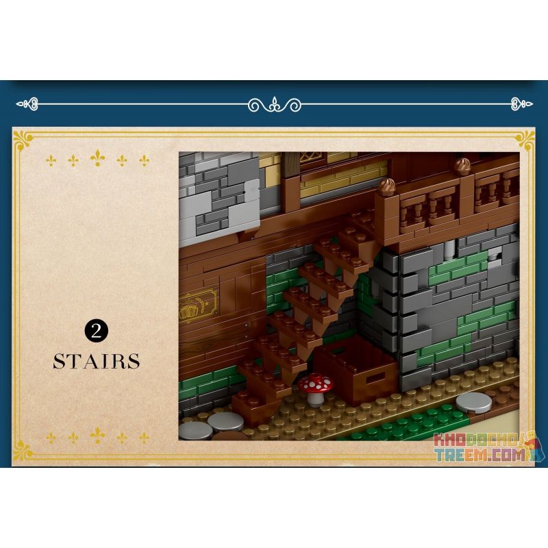 REOBRIX 66018 non  QUÁN RƯỢU THỜI TRUNG CỔ bộ đồ chơi xếp lắp ráp ghép mô hình Medieval Castle MEDIEVAL BISTRO "VILLAGE IN" EUROPEAN CENTURY Chiến Tranh Trung Cổ 2831 khối