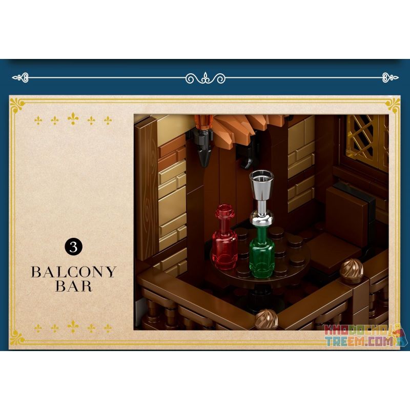 REOBRIX 66018 non  QUÁN RƯỢU THỜI TRUNG CỔ bộ đồ chơi xếp lắp ráp ghép mô hình Medieval Castle MEDIEVAL BISTRO "VILLAGE IN" EUROPEAN CENTURY Chiến Tranh Trung Cổ 2831 khối