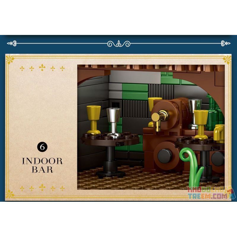 REOBRIX 66018 non  QUÁN RƯỢU THỜI TRUNG CỔ bộ đồ chơi xếp lắp ráp ghép mô hình Medieval Castle MEDIEVAL BISTRO "VILLAGE IN" EUROPEAN CENTURY Chiến Tranh Trung Cổ 2831 khối